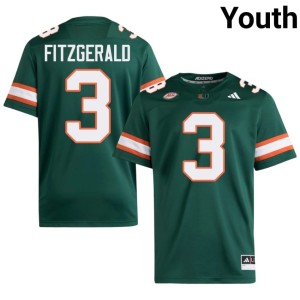 Canes Green College Football Bryce Fitzgerald #3 Youth Embroidery Jerseys 623056-709