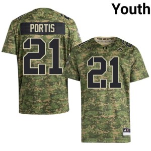 Canes Youth College Football #21 Limited Camo Camdin Portis Jersey 203609-815