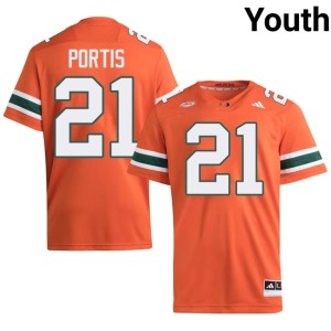 University of Miami Camdin Portis #21 Youth Orange Limited College Football Jersey 544889-637