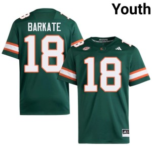 UM Hurricanes Alumni Green College Football Cooper Barkate Youth #18 Jerseys 133607-152