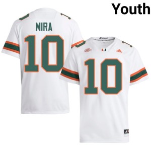 UMiami Hurricanes White Youth #10 College Football Replica George Mira Jerseys 984480-208