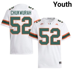 Miami White College Football Player #52 Youth Isaac Chukwurah Jersey 386644-448