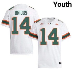 UM College Football Youth Embroidery White Israel Briggs #14 Jersey 650634-767