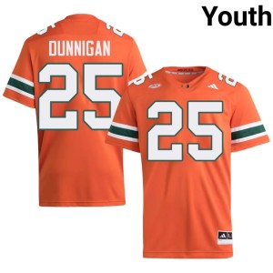 Miami of Florida Orange #25 JJ Dunnigan Youth High School College Football Jersey 424916-491