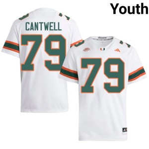 UMiami College Football White Jackson Cantwell #79 2026-27 Youth Jersey 513816-923