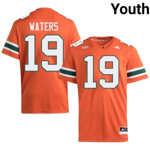 Hurricanes College Football Youth Jaelen Waters #19 Orange Alumni Jersey 245191-551