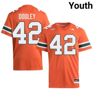 Miami College Football Jim Dooley Youth Replica #42 Orange Jersey 865349-403