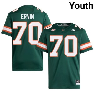 Miami Green College Football Joel Ervin Official Youth #70 Jersey 450662-125