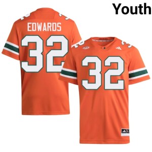 University of Miami College Football Alumni Justin Edwards #32 Youth Orange Jerseys 873714-162