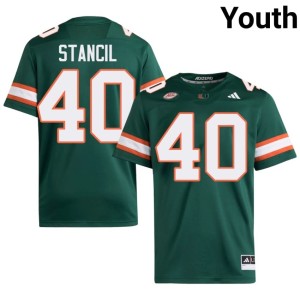 Miami of Florida College Football Youth #40 Keshawn Stancil Green High School Jerseys 897253-789