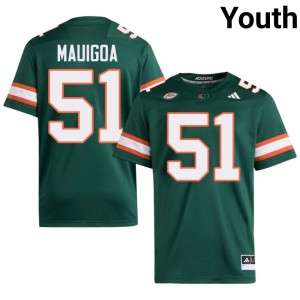 University of Miami College Football High School Kiko Mauigoa Green #51 Youth Jerseys 936375-792