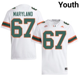 Miami #67 College Football Russell Maryland White NCAA Youth Jerseys 863728-799