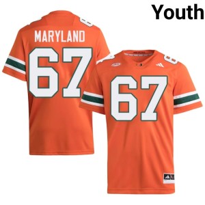 Miami Youth Russell Maryland College Football Orange #67 Replica Jersey 511045-986